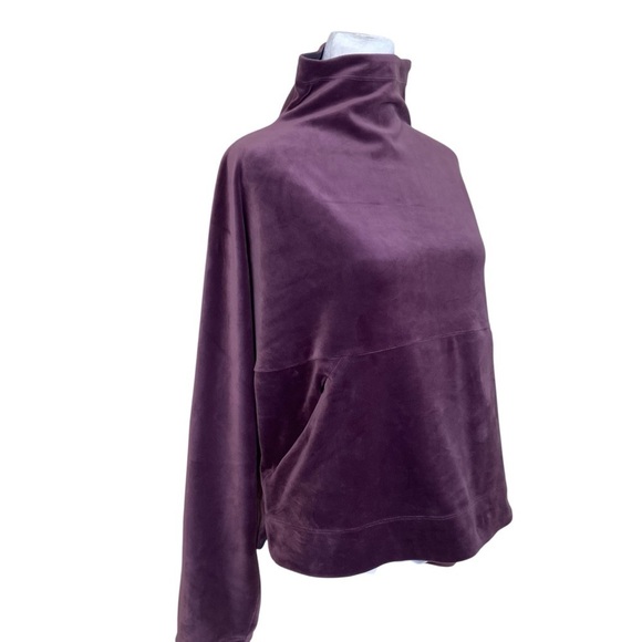 PrAna Phoenix Velour Top Funnel Neck in Raisin Soft Cozy Athleisure Yoga Sz S - Picture 6 of 16